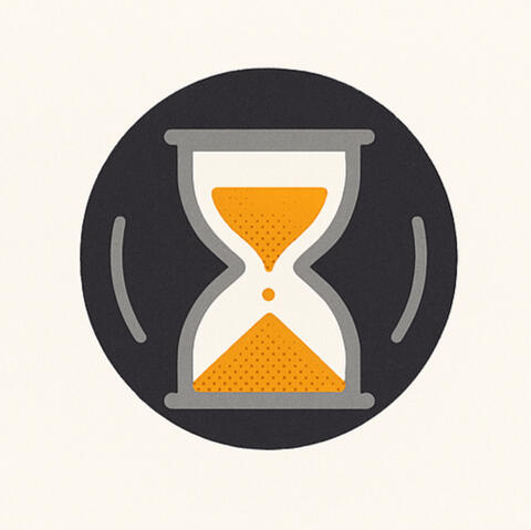 Icon Hourglass Hourglass in a black circle