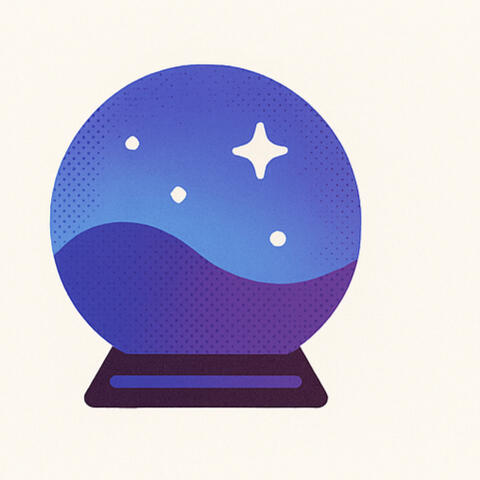 Icon crystal ball Crystal ball with blue shades